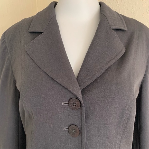 GIORGIO ARMANI Le Collezioni Wool Stretch 5 Button Blazer Jacket Grey Career 10 - Picture 4 of 15
